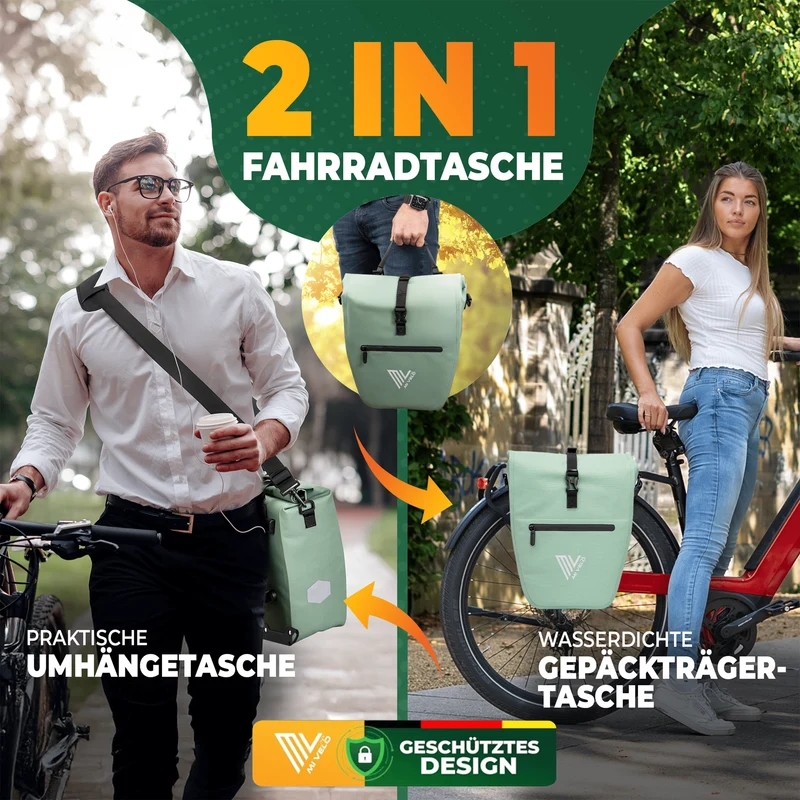 2in1 Fahrradtasche für Gepäckträger „CAPAX“ 25L