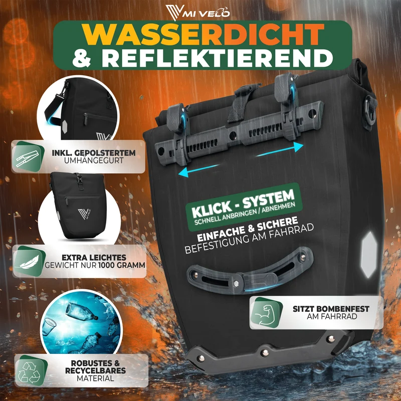 2in1 Fahrradtasche für Gepäckträger „CAPAX“ 25L