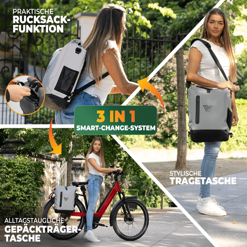 3in1 Fahrradtasche & Rucksack 20L „PRIMUS“