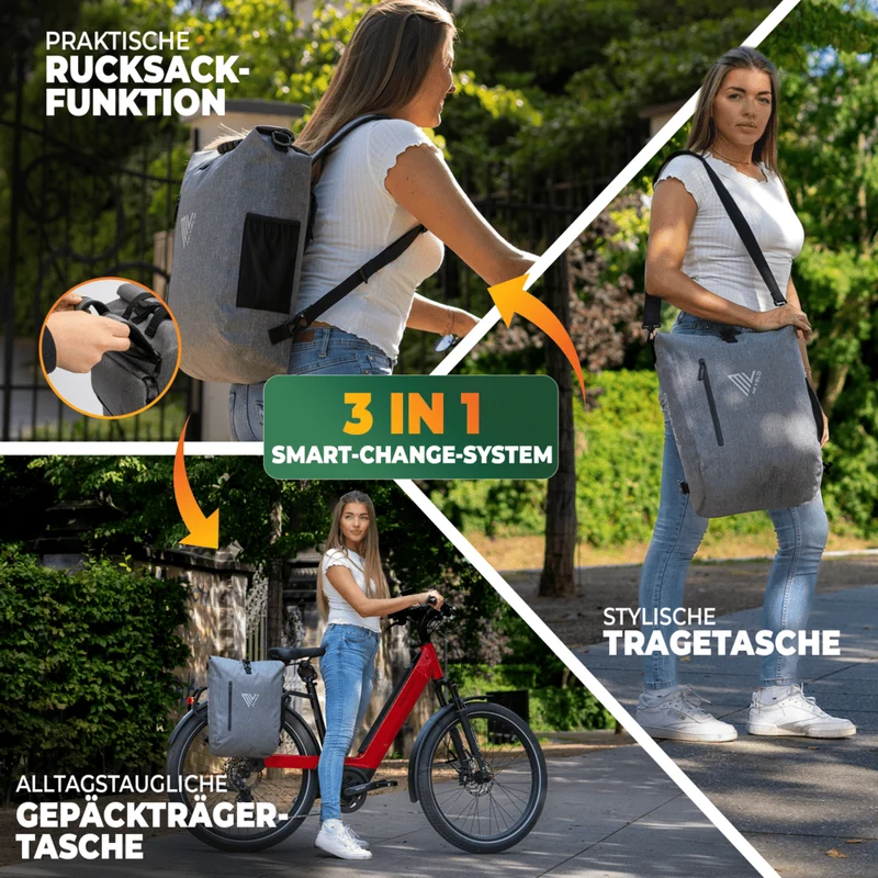 3in1 Fahrradtasche & Rucksack 20L „PRIMUS“