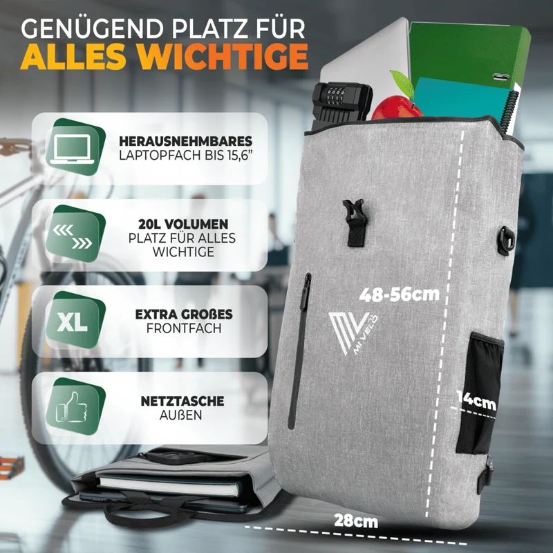 3in1 Fahrradtasche & Rucksack 20L „PRIMUS“
