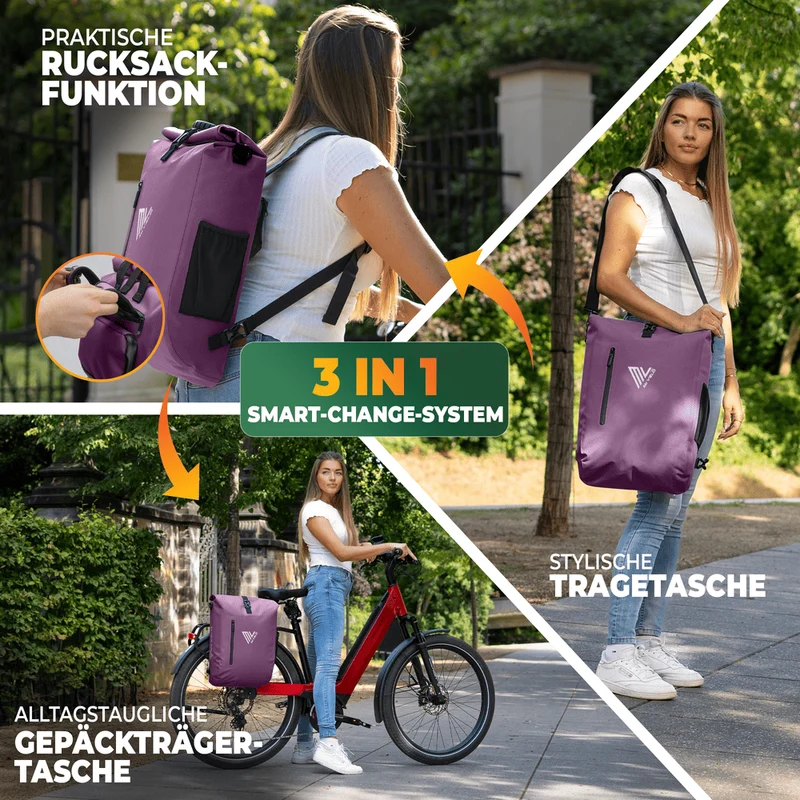 3in1 Fahrradtasche & Rucksack 20L „PRIMUS“