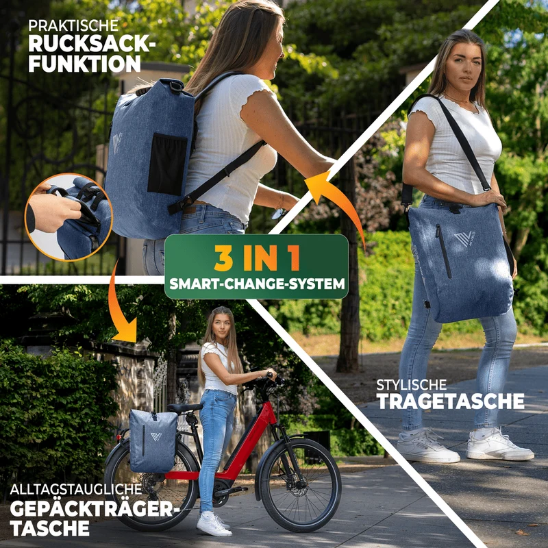 3in1 Fahrradtasche & Rucksack 20L „PRIMUS“