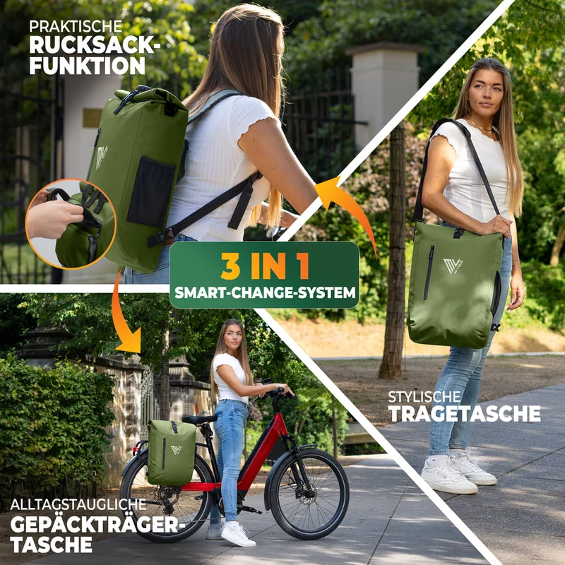 3in1 Fahrradtasche & Rucksack 20L „PRIMUS“