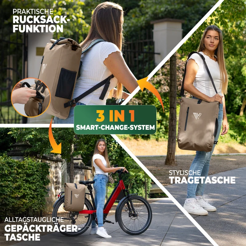 3in1 Fahrradtasche & Rucksack 20L „PRIMUS“