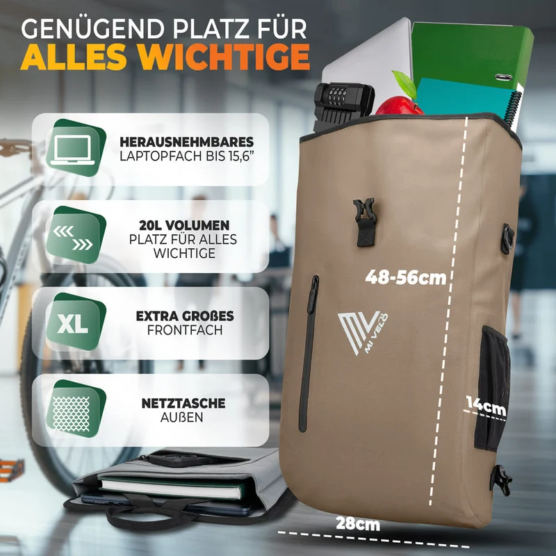 3in1 Fahrradtasche & Rucksack 20L „PRIMUS“