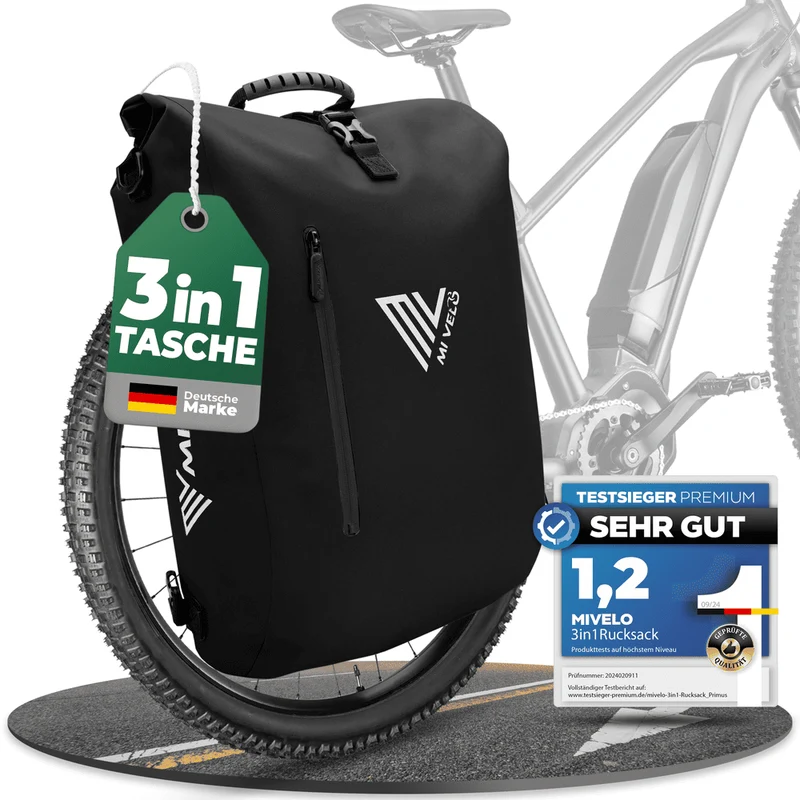 3in1 Fahrradtasche & Rucksack 20L „PRIMUS“