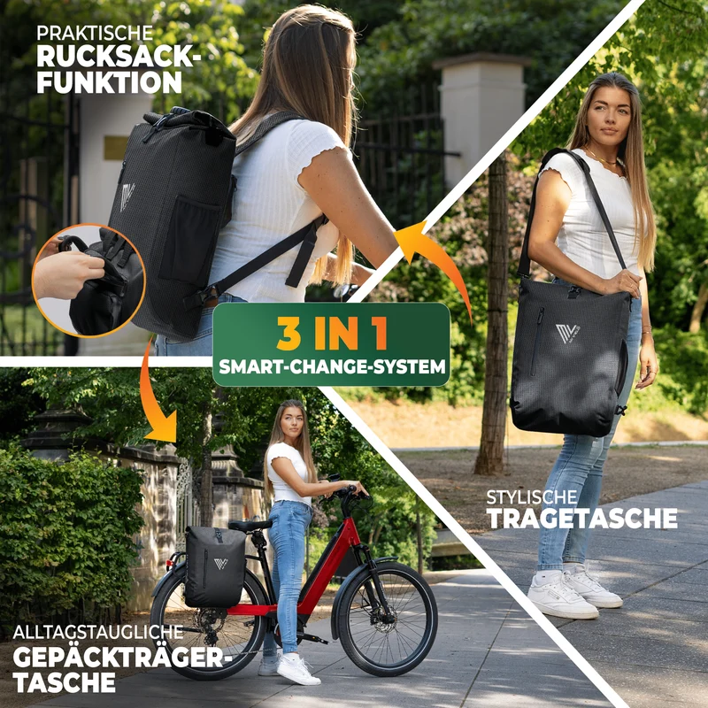 3in1 Fahrradtasche & Rucksack 20L „PRIMUS“