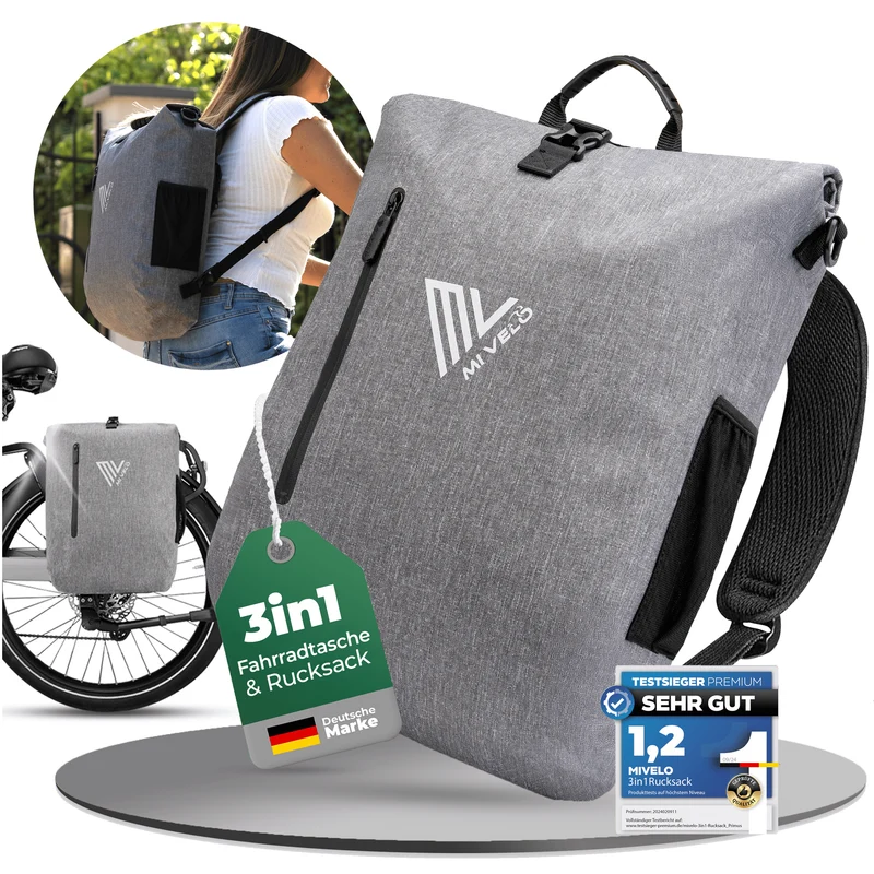3in1 Fahrradtasche & Rucksack 20L „PRIMUS“