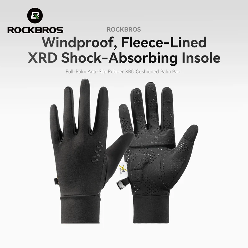 ROCKBROS ThermoGrip Shock - Gefütterte Winter Fahrradhandschuhe Lang
