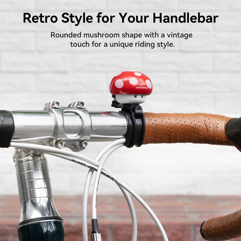 Rockbros Fahrradklingel Pilzform, Vintage & Cartoon für Rennrad, MTB, Klapprad & Kinderfahrrad