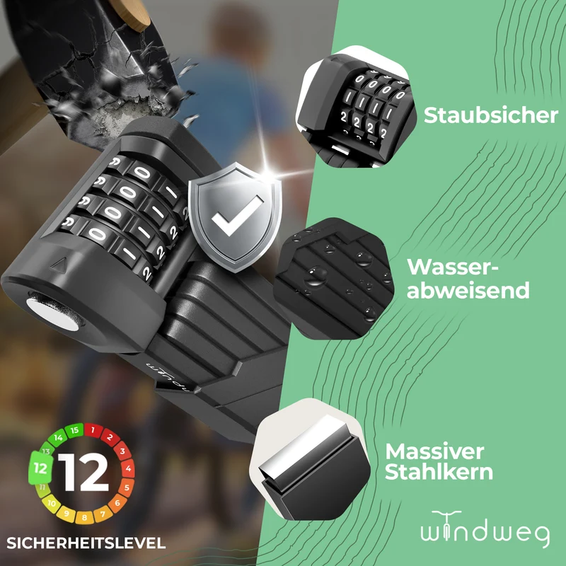 Faltschloss Fahrrad 90 cm – Zahlencode