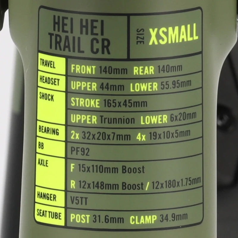Kona Hei Hei Trail CR Carbon Rahmen 27,5" | MTB Trail Fully 140 mm | Olive | Modell 2018