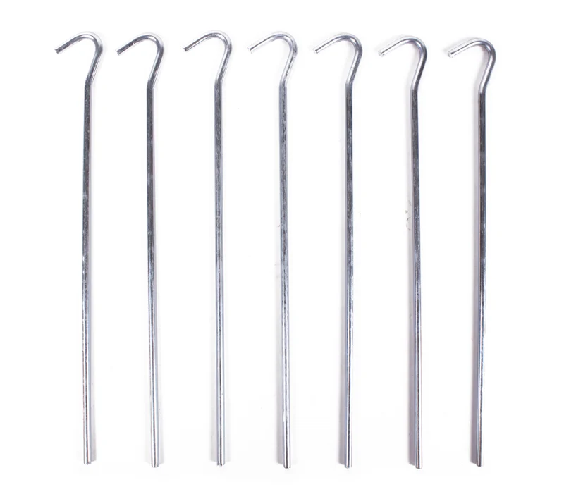 Zeltheringe mit offenem Auge 7-tlg. – Maße Zelthering Ø 5 mm x 23 cm, Material Metall