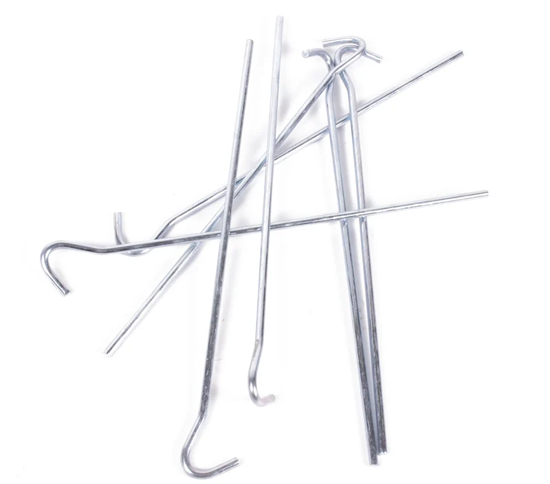 Zeltheringe mit offenem Auge 7-tlg. – Maße Zelthering Ø 5 mm x 23 cm, Material Metall