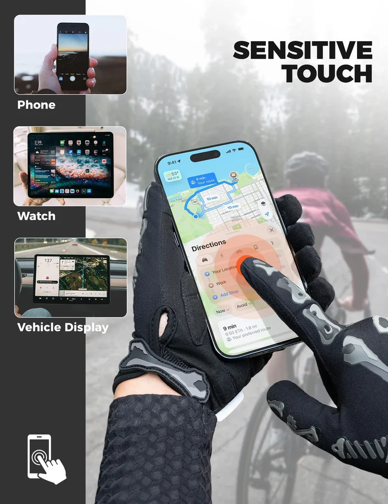 Gepolsterte Langfinger-Fahrradhandschuhe