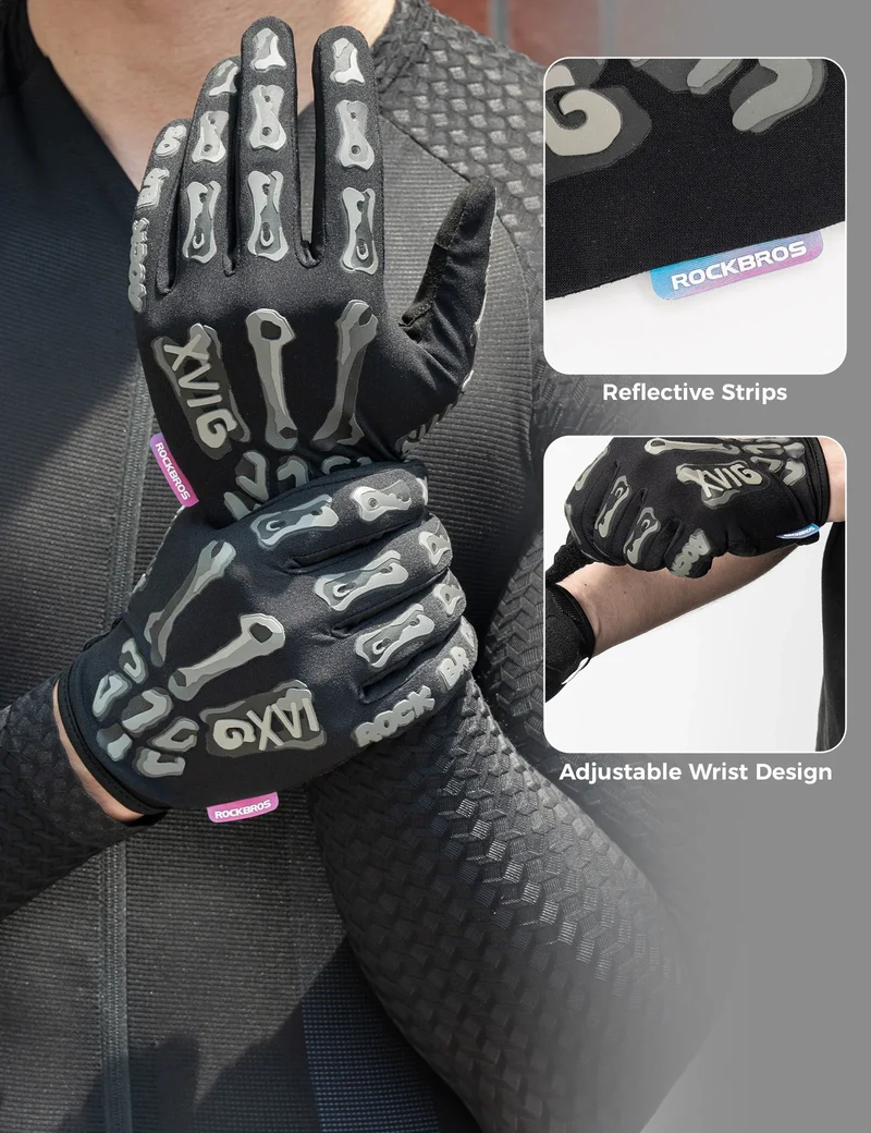 Gepolsterte Langfinger-Fahrradhandschuhe