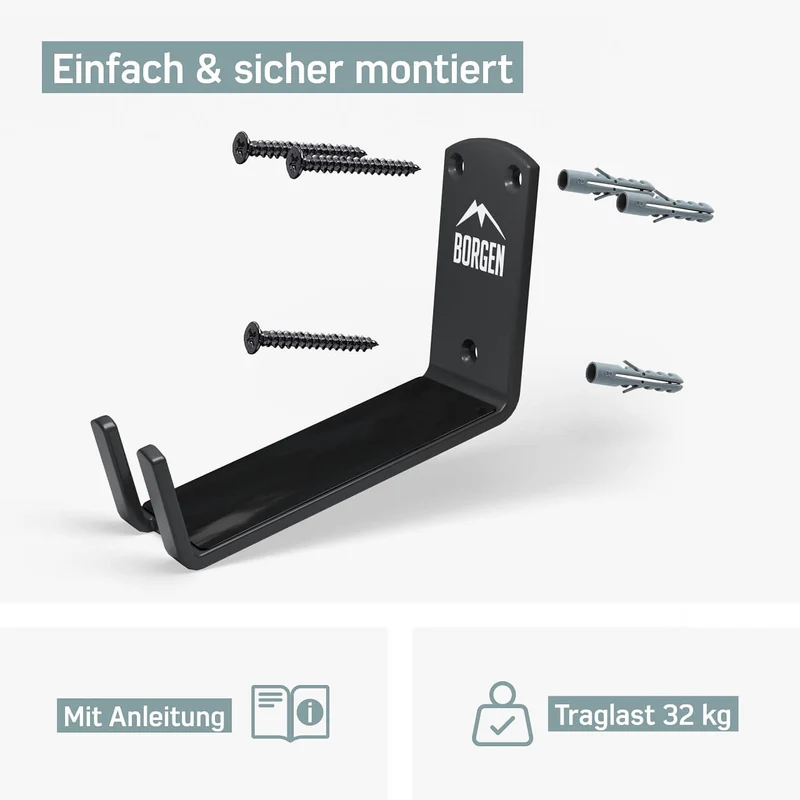 Fahrrad Wandhalterung Pedalaufhängung – Schwarz