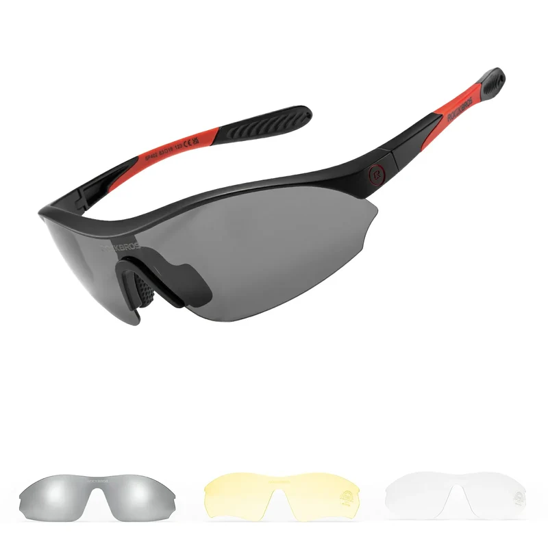 Sport-Radfahrsonnenbrille mit 3 austauschbaren UV400-Gläsern