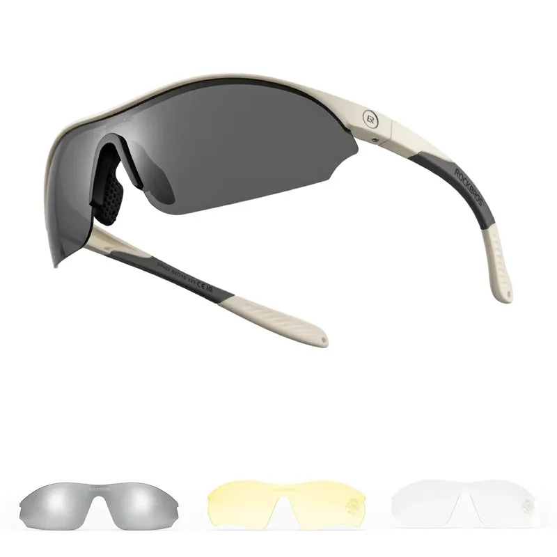 Sport-Radfahrsonnenbrille mit 3 austauschbaren UV400-Gläsern