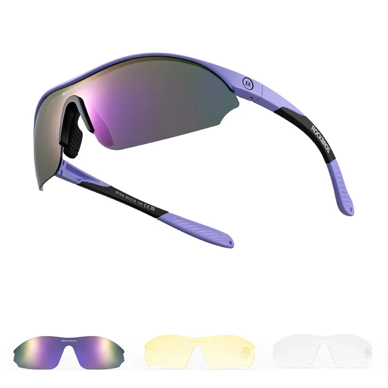 Sport-Radfahrsonnenbrille mit 3 austauschbaren UV400-Gläsern