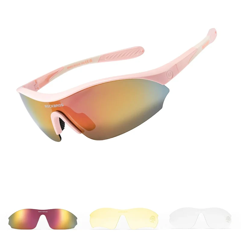 Sport-Radfahrsonnenbrille mit 3 austauschbaren UV400-Gläsern