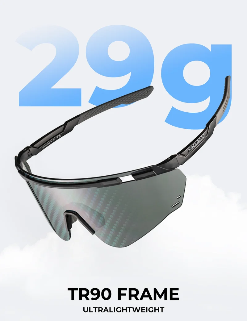 Photochrome Fahrradbrille mit UV400 Schutz Ultraleicht TR90 Gestell