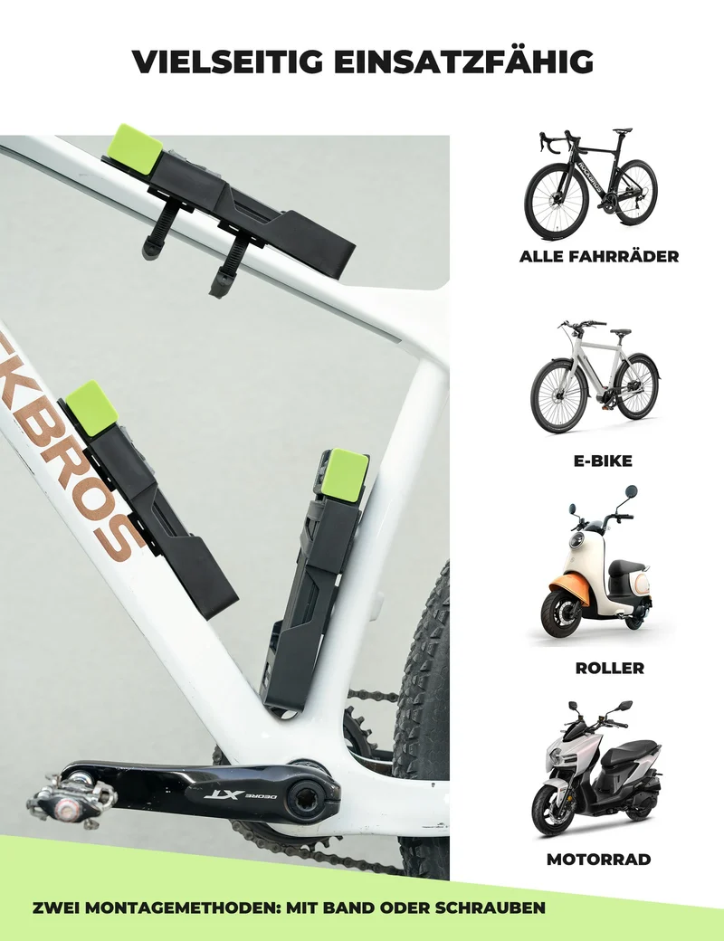 Faltschloss Fahrrad Diebstahlsicher, 8mm Extradicker Stahl, 120cm