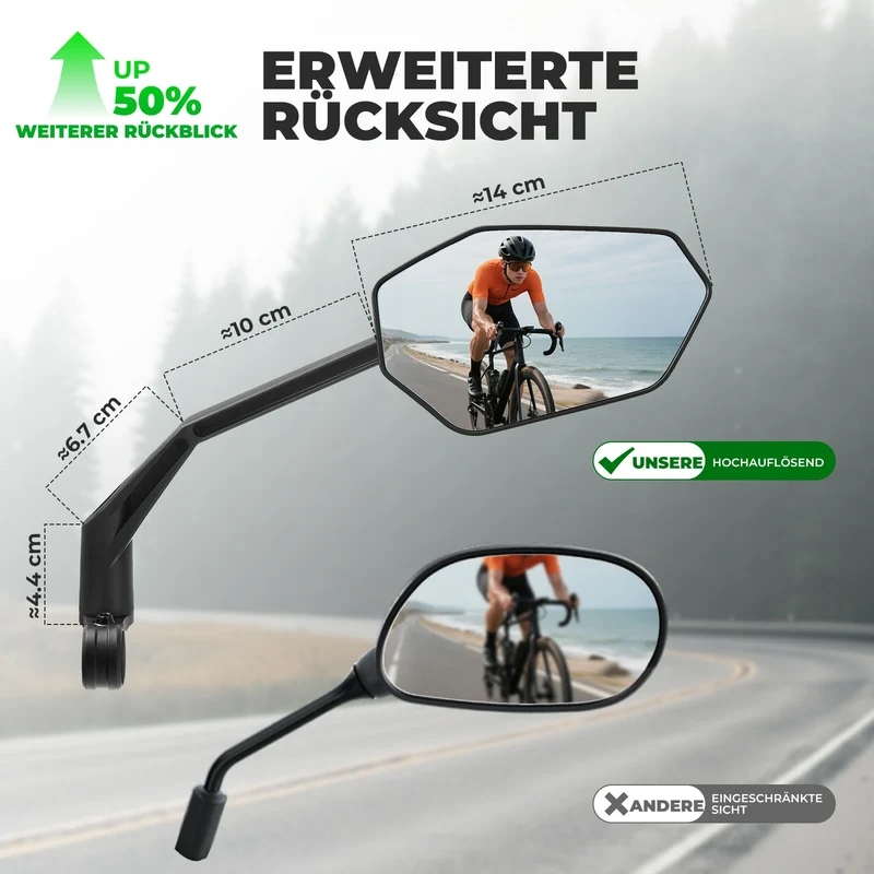 Fahrrad Rückspiegel Fahrradspiegel für Lenker 20–23 mm