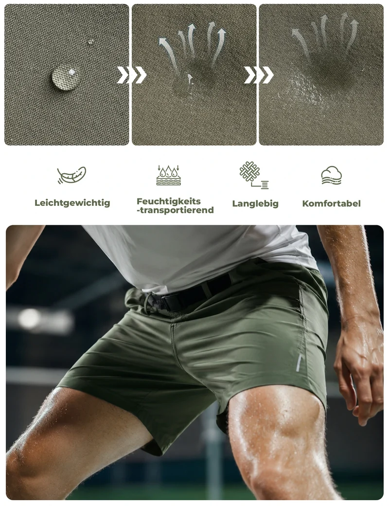 Herren Sommer Shorts Army Grün