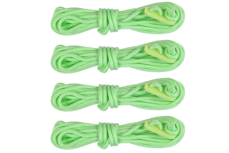 Abspannleine glow in the dark + Spanner 4 x 3 m – Durchmesser/MM 3, 3 Meter
