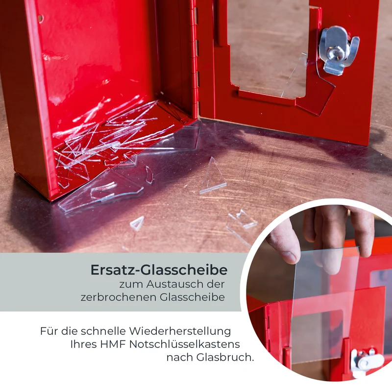 Ersatzglasscheibe Notschlüsselkasten, HMF 1022, 12 x 6,2 cm