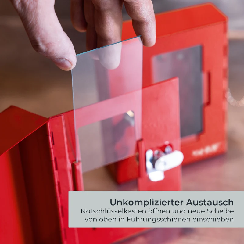 Ersatzglasscheibe Notschlüsselkasten, HMF 1022, 12 x 6,2 cm