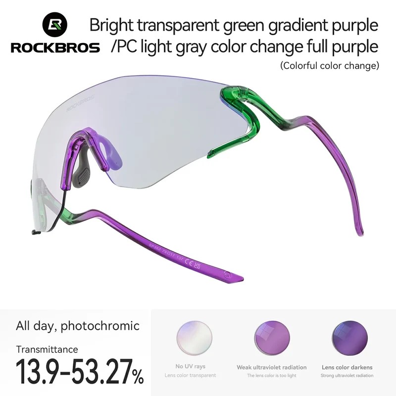 Photochrome Fahrradbrille mit UV400 Schutz