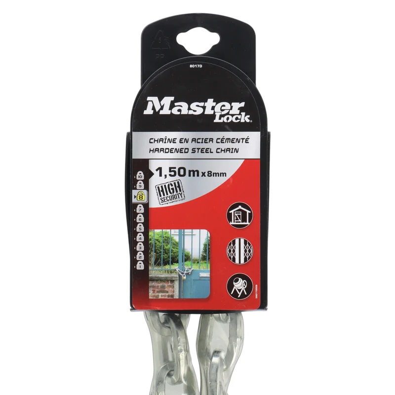 Master Lock 8017 Stahlkette | 8 mm x 1500 mm | Vinylbeschichtet | Sicherheitsklasse 8