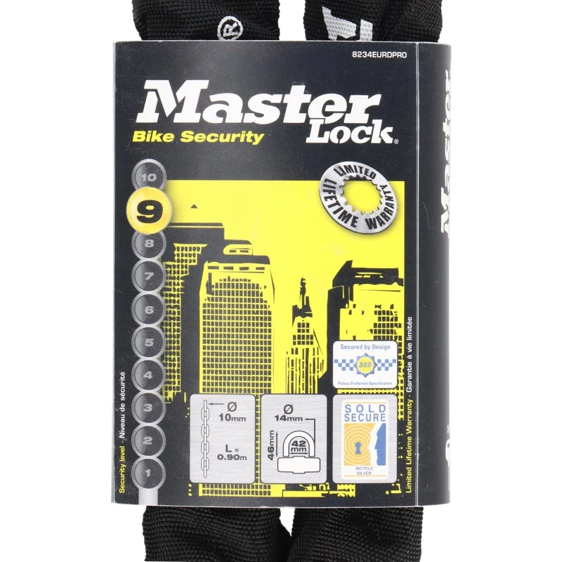 Master Lock 8234 Kettenschloss | 900 mm | 10 mm Stahlkette | Bügelschloss