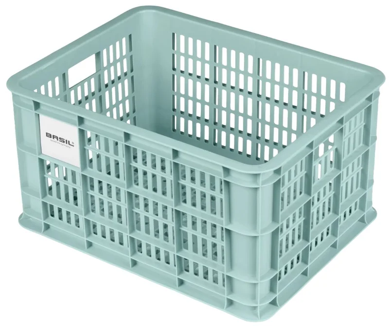 Basil Crate Fahrradkasten silberblau