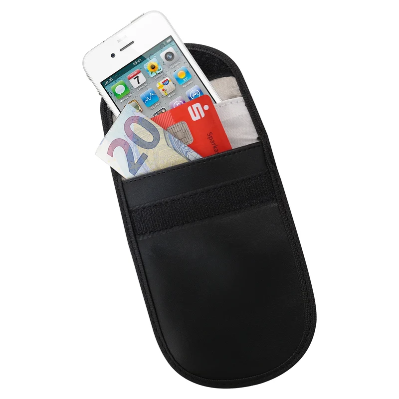 RFID Schutztasche Smartphone Autoschlüssel, Abschirmung, HMF 3403-02, 13,5 x 9,5 x 1,5 cm