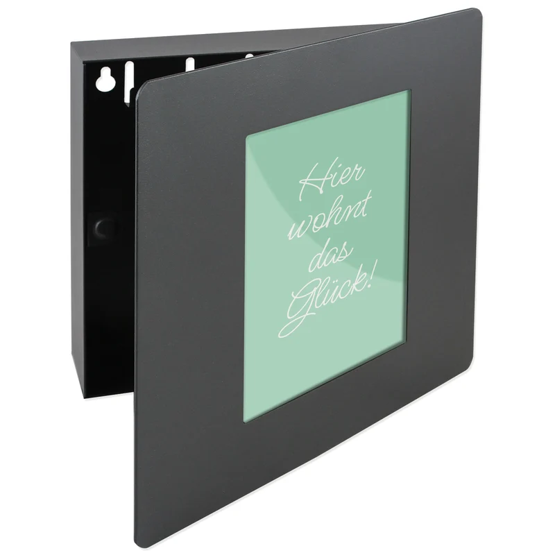 Schlüsselkasten Fotorahmen 5 Haken, HMF 1050-02, 22 x 20 x 5 cm, Schwarz