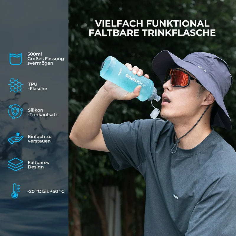 Faltbare Fahrrad Trinkflasche, Leicht BPA-frei