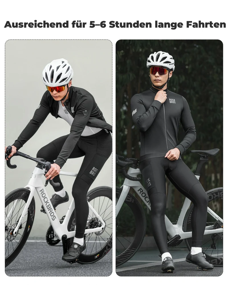 Lang Fahrradhose für Herren Thermo Radlerhose 3D gepolstert