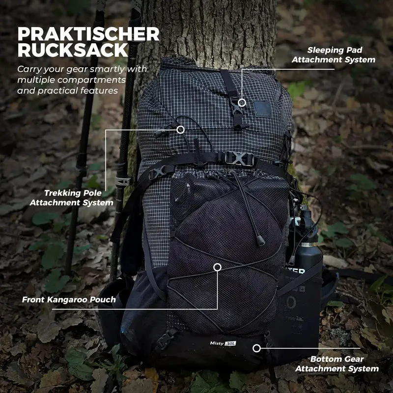 Qunature Trekkingrucksack 35L Wasserdicht Outdoor Rucksack