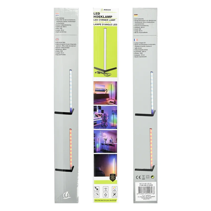 LED-Eckleuchte 40 cm – Helligkeit 360 lm, Farbe RGB, Länge 40 cm
