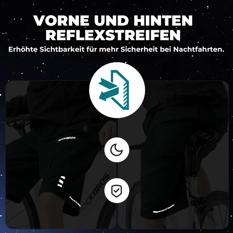Radlerhose Herren Gepolsterte Fahrradhose mit Sitzpolster 4D