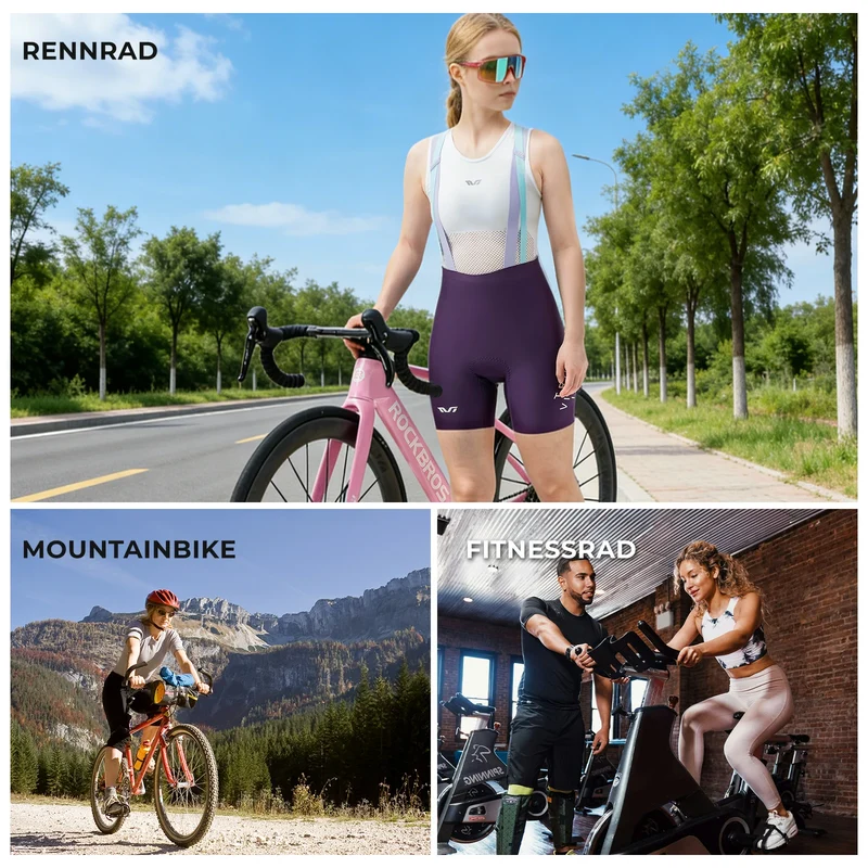 TVI Damen Bib-Shorts Fahrradhose Zonen-Polsterung (5-6h)