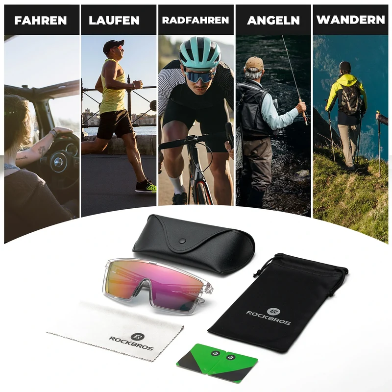 Polarisiert Fahrradbrille, UV400 mit TR90 Rahmen