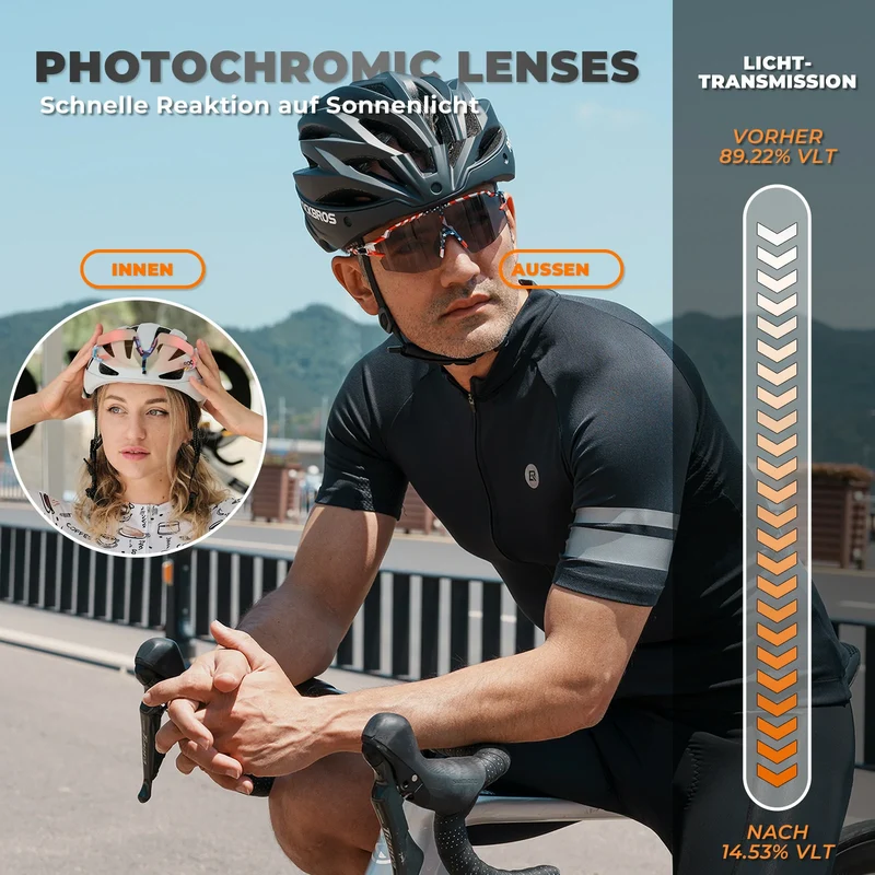 Fahrradbrille UV 400 Photochromatisch