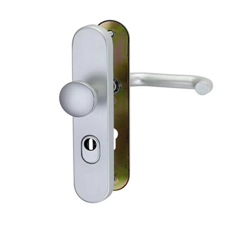 Schutzbeschlag Wohnungstür ES1 mit Zylinderabdeckung (Kernziehschutz) – 72 mm, Aluminium silber