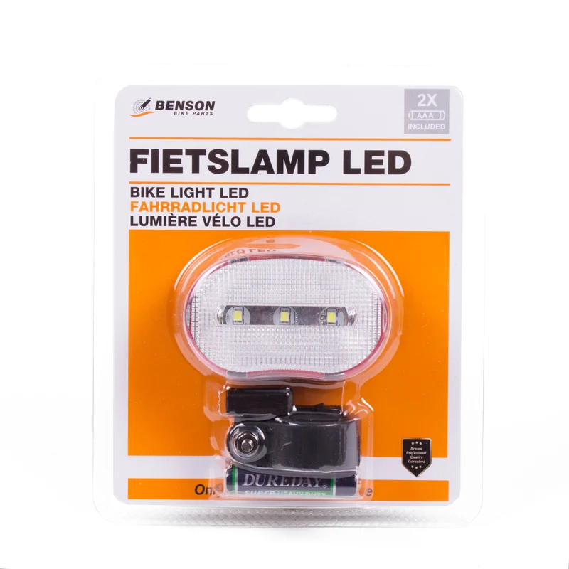 LED-Fahrradlicht weiß – Funktion Lauflicht – blinken – an – aus, 25,4 mm