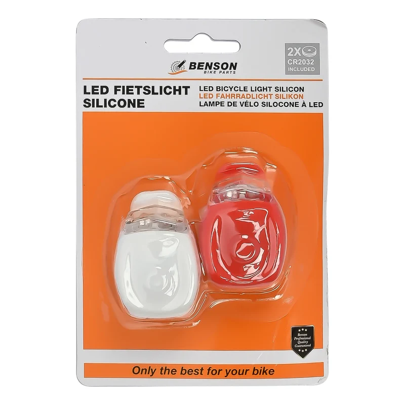 LED-Fahrradlicht 2-tlg. Silikon – Funktion Blinken - An - Aus, 31,8 mm, wasserdicht